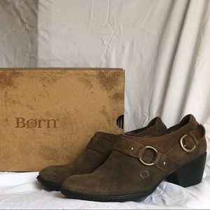 Born Zowy Tobacco Suede Booties (#B68023)